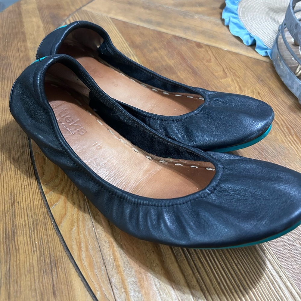 Tieks Black Leather Flats